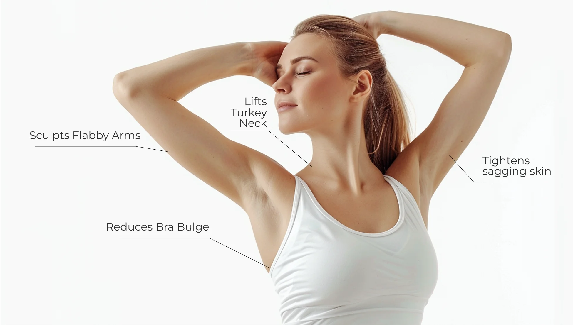 Woman showing toned arms