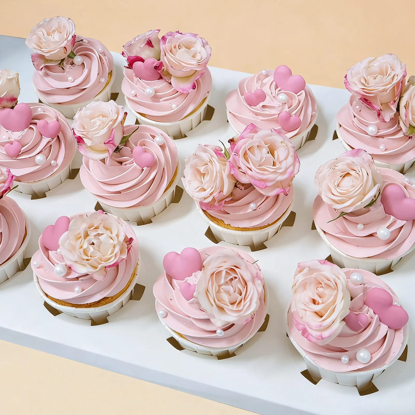 Pink Rose Cupcakes